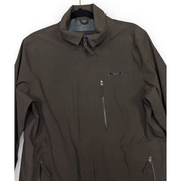 Patagonia GORE TEX Rain Jacket Mens XS Brown Full Zip Hiking Outdoor Waterproof